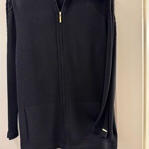 St. John Essential Black Sweater with Gold Accents